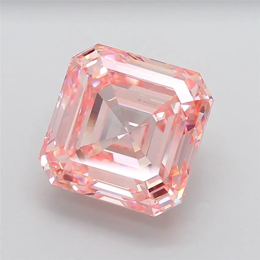 15.10ct Square emerald Lab Grown Diamond (Colour Fancy Intense Pink, Clarity VS1, IGI Certified)