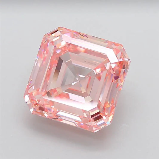 15.10ct Square emerald Lab Grown Diamond (Colour Fancy Intense Pink, Clarity VS1, IGI Certified)