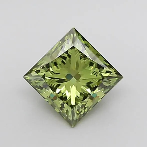 1.53ct Princess Lab Grown Diamond (Colour Fancy Vivid Green, Clarity SI1, IGI Certified)