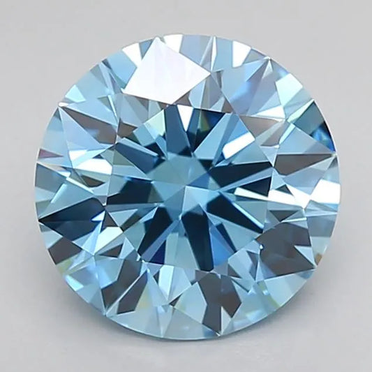 2.52ct Round Lab Grown Diamond (Colour Fancy Vivid Blue, Clarity VVS1, Cut ID, IGI Certified)