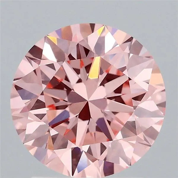 2.06ct Round Lab Grown Diamond (Colour Fancy Vivid Pink, Clarity VVS2, Cut EX, IGI Certified)