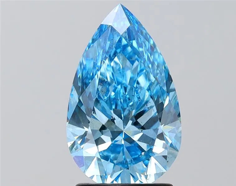 2.00ct Pear Lab Grown Diamond (Colour Fancy Vivid Blue, Clarity SI1, IGI Certified)
