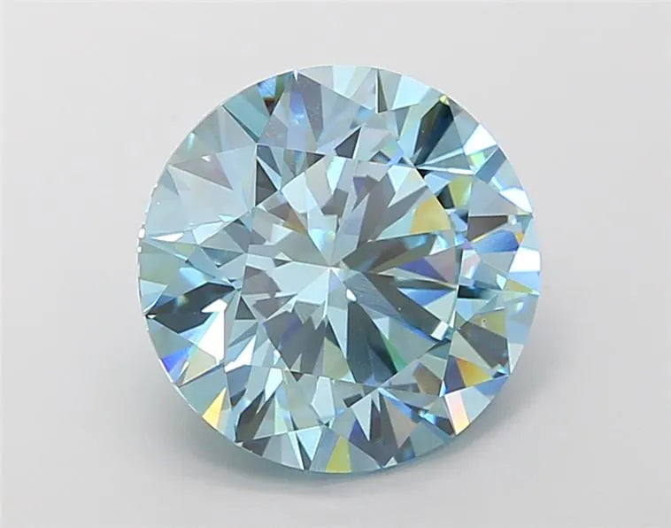 8.00ct Round Lab Grown Diamond (Colour Fancy Vivid Blue, Clarity VS1, Cut ID, IGI Certified)