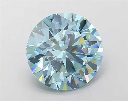 8.00ct Round Lab Grown Diamond (Colour Fancy Vivid Blue, Clarity VS1, Cut ID, IGI Certified)