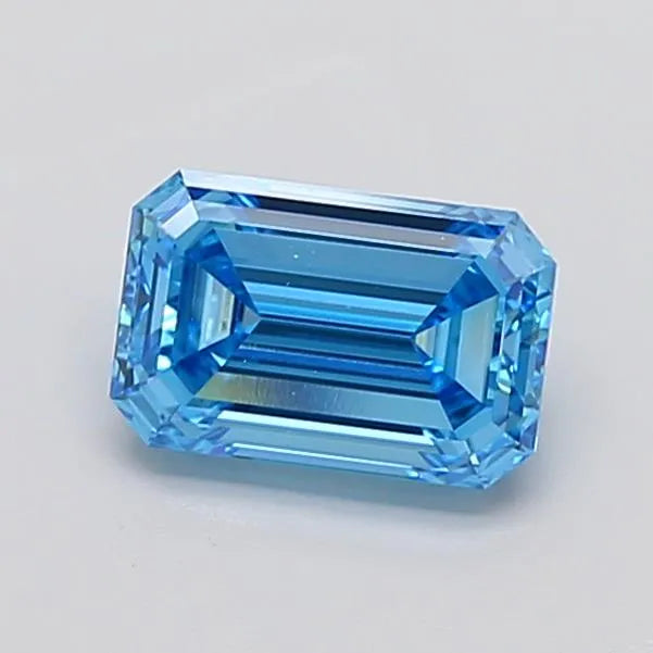 1.86ct Emerald Lab Grown Diamond (Colour Fancy Vivid Blue, Clarity VVS2, IGI Certified)