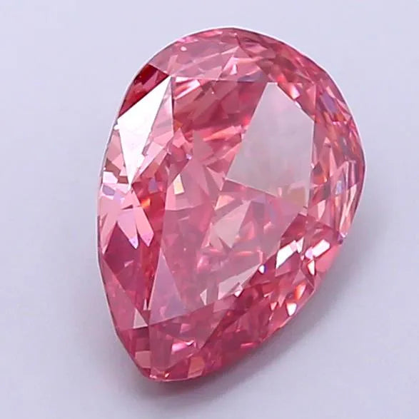 2.13ct Pear Lab Grown Diamond (Colour Fancy Vivid Pink, Clarity VS1, IGI Certified)