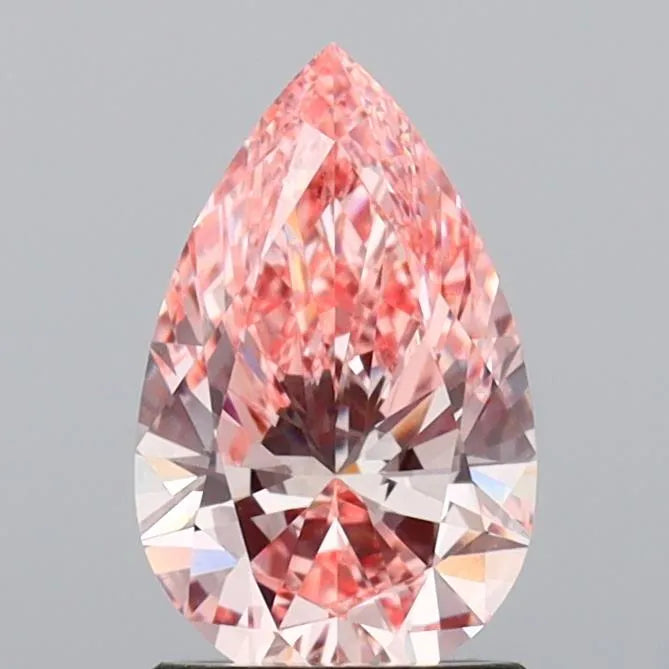 1.53ct Pear Lab Grown Diamond (Colour Fancy Vivid Pink, Clarity VVS2, IGI Certified)