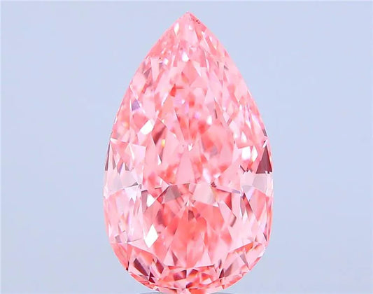 4.53ct Pear Lab Grown Diamond (Colour Fancy Vivid Pink, Clarity VS1, IGI Certified)