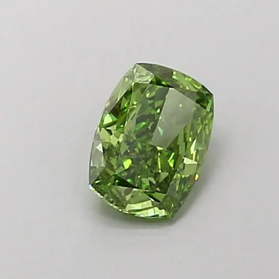 0.54ct Cushion modified Lab Grown Diamond (Colour Fancy Vivid Green, Clarity VS2, IGI Certified)