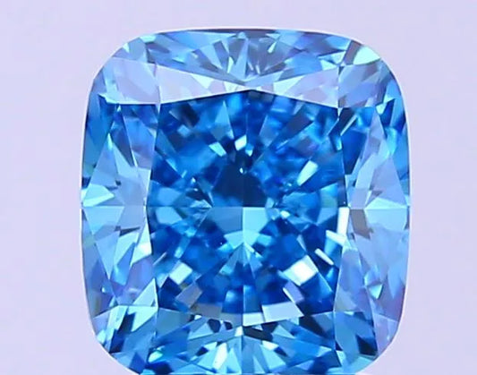 3.07ct Cushion modified Lab Grown Diamond (Colour Fancy Vivid Blue, Clarity VVS2, IGI Certified)