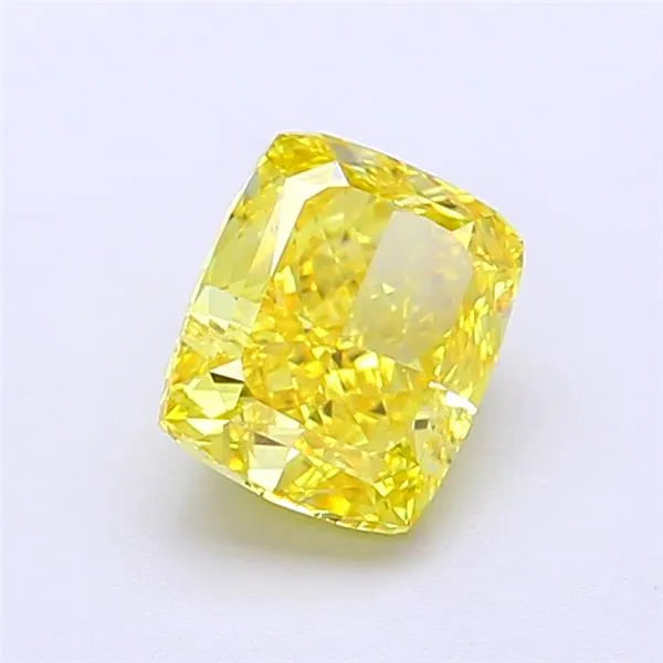 1.31ct Cushion modified Lab Grown Diamond (Colour Fancy Vivid Yellow, Clarity VVS1, IGI Certified)