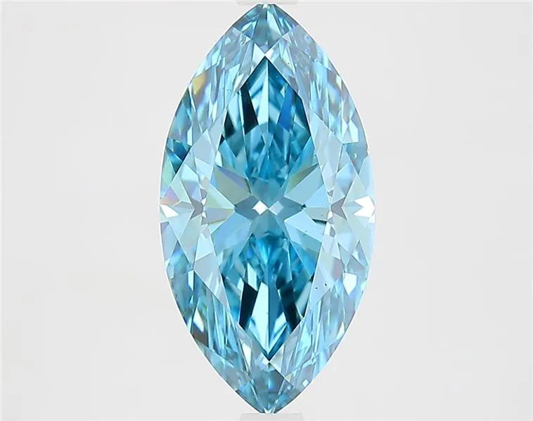 3.04ct Marquise Lab Grown Diamond (Colour Fancy Vivid Blue, Clarity VS2, IGI Certified)