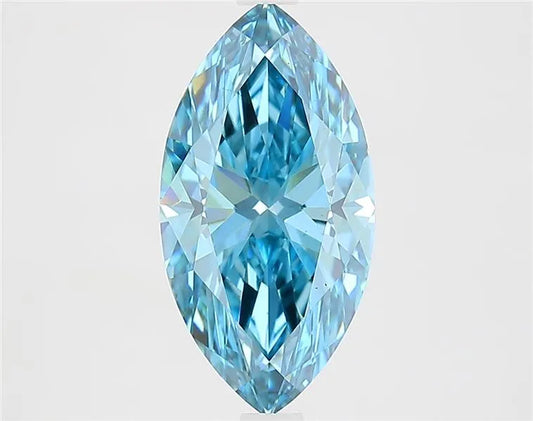 3.04ct Marquise Lab Grown Diamond (Colour Fancy Vivid Blue, Clarity VS2, IGI Certified)