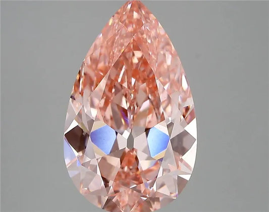 4.67ct Pear Lab Grown Diamond (Colour Fancy Vivid Pink, Clarity VS1, IGI Certified)