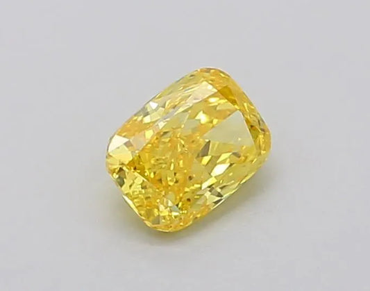 0.36ct Cushion brilliant Lab Grown Diamond (Colour Fancy Vivid Yellow, Clarity VVS2, IGI Certified)