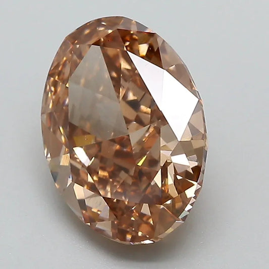 3.35ct Oval Lab Grown Diamond (Colour Fancy Brown, Clarity VS1, IGI Certified)
