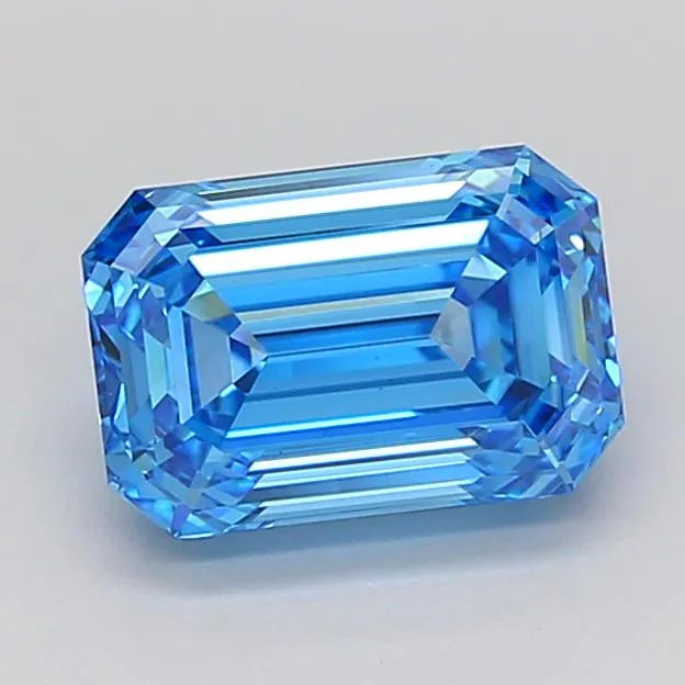 2.03ct Emerald Lab Grown Diamond (Colour Fancy Vivid Blue, Clarity VS1, IGI Certified)