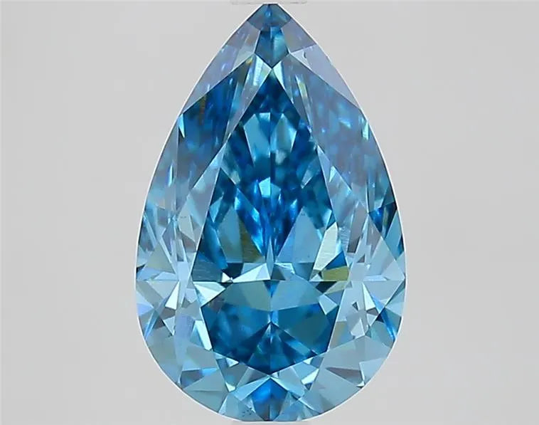 2.17ct Pear Lab Grown Diamond (Colour Fancy Vivid Blue, Clarity VS1, IGI Certified)