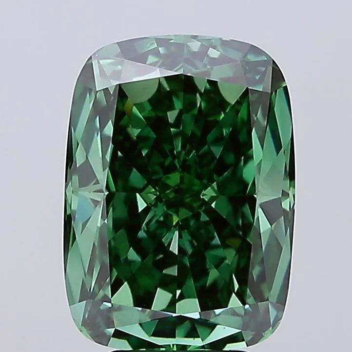 6.02ct Cushion modified Lab Grown Diamond (Colour Fancy Vivid Green, Clarity VVS2, IGI Certified)