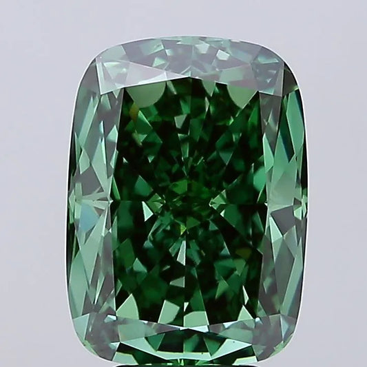 6.02ct Cushion modified Lab Grown Diamond (Colour Fancy Vivid Green, Clarity VVS2, IGI Certified)