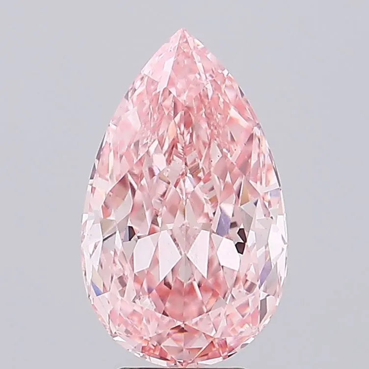 5.51ct Pear Lab Grown Diamond (Colour Fancy Vivid Pink, Clarity VS1, IGI Certified)