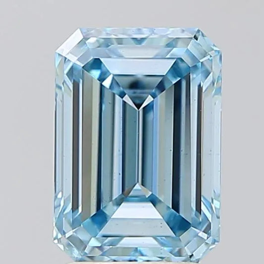 2.53ct Emerald Lab Grown Diamond (Colour Fancy Intense Blue, Clarity VS1, IGI Certified)