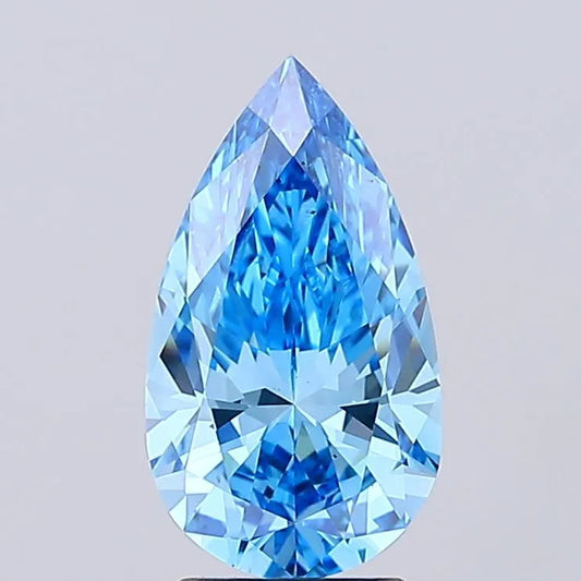 2.49ct Pear Lab Grown Diamond (Colour Fancy Vivid Blue, Clarity VS2, IGI Certified)