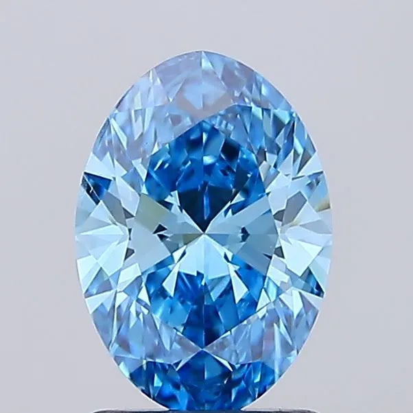 1.34ct Oval Lab Grown Diamond (Colour Fancy Vivid Blue, Clarity VVS2, IGI Certified)