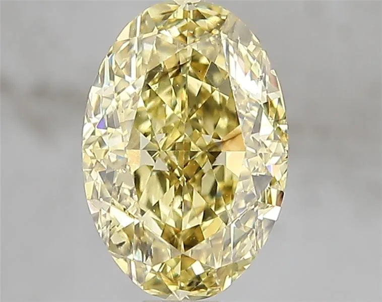 2.08ct Oval Lab Grown Diamond (Colour Fancy Intense Yellow, Clarity SI1, IGI Certified)