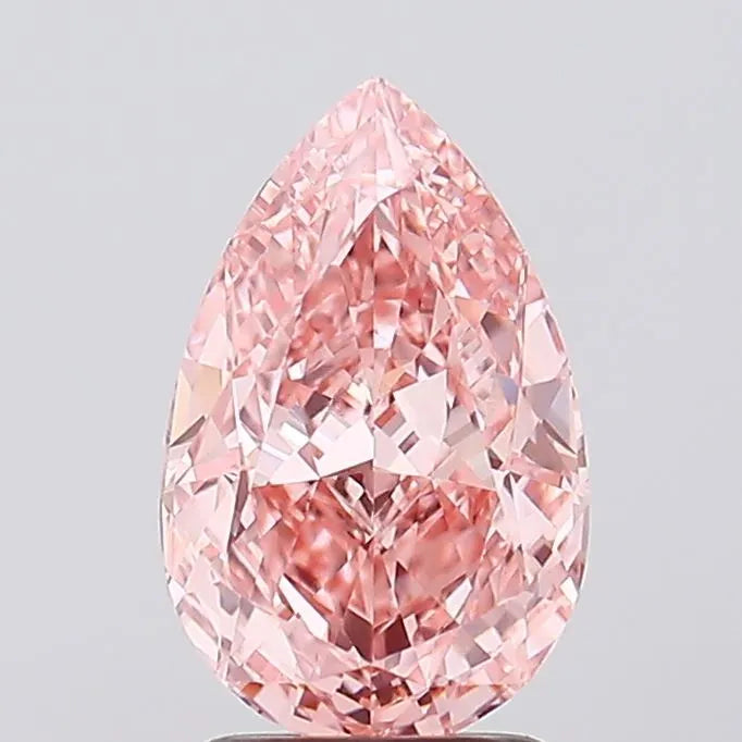 2.58ct Pear Lab Grown Diamond (Colour Fancy Vivid Pink, Clarity VVS2, IGI Certified)