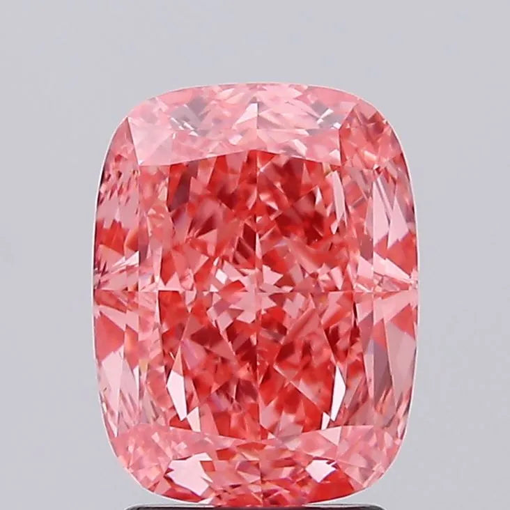 2.91ct Cushion modified Lab Grown Diamond (Colour Fancy Vivid Pink, Clarity VS1, IGI Certified)