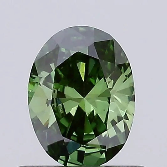0.51ct Oval Lab Grown Diamond (Colour Fancy Deep Green, Clarity VS1, IGI Certified)