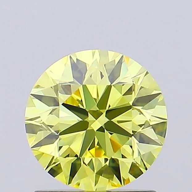 1.00ct Round Lab Grown Diamond (Colour Fancy Vivid Yellow, Clarity VS1, Cut EX, IGI Certified)