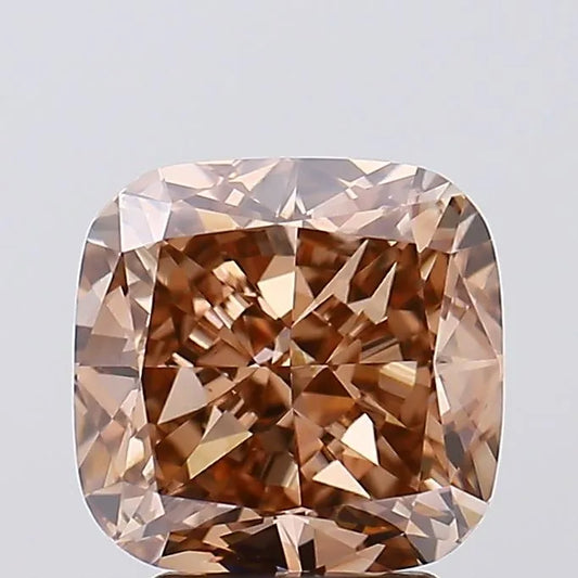 3.58ct Cushion modified Lab Grown Diamond (Colour Fancy Brown, Clarity VVS2, IGI Certified)