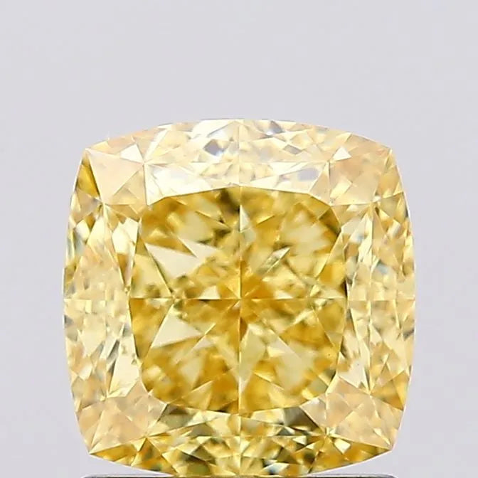1.60ct Cushion modified Lab Grown Diamond (Colour Fancy Vivid Yellow, Clarity VVS2, IGI Certified)