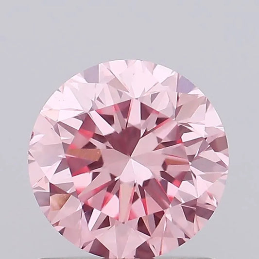 0.85ct Round Lab Grown Diamond (Colour Fancy Vivid Pink, Clarity VS1, Cut VG, IGI Certified)
