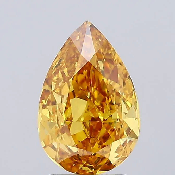 2.44ct Pear Lab Grown Diamond (Colour Fancy Vivid Brownish Yellow, Clarity VS1, IGI Certified)