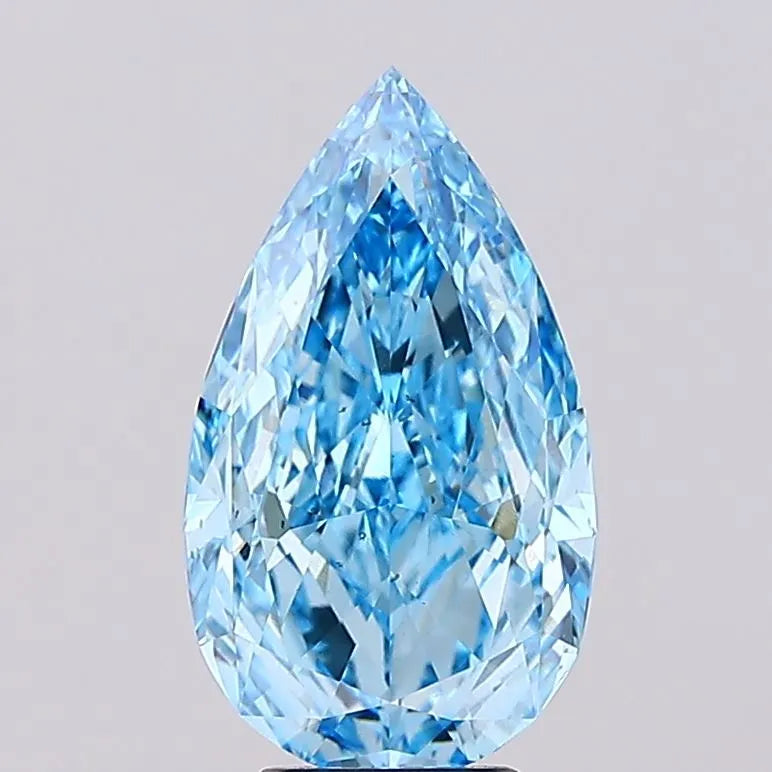 4.50ct Pear Lab Grown Diamond (Colour Fancy Vivid Blue, Clarity VS2, IGI Certified)