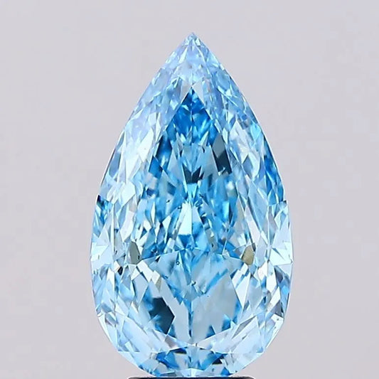 4.50ct Pear Lab Grown Diamond (Colour Fancy Vivid Blue, Clarity VS2, IGI Certified)
