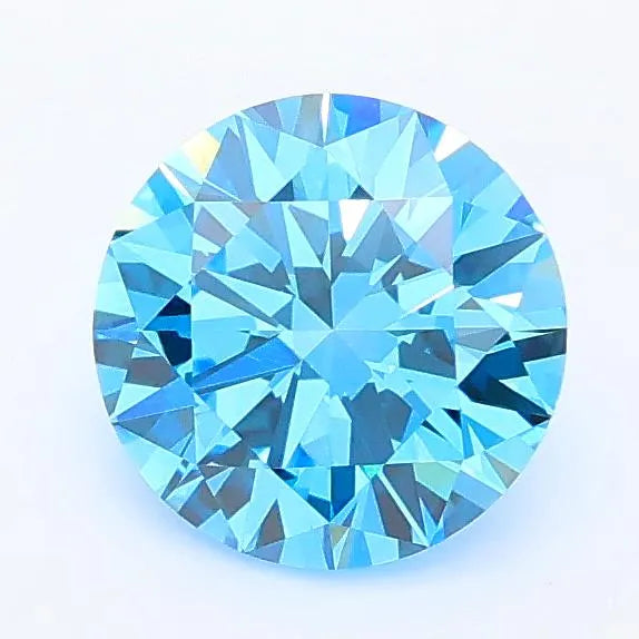 1.01ct Round Lab Grown Diamond (Colour Fancy Vivid Blue, Clarity VVS2, Cut EX, IGI Certified)