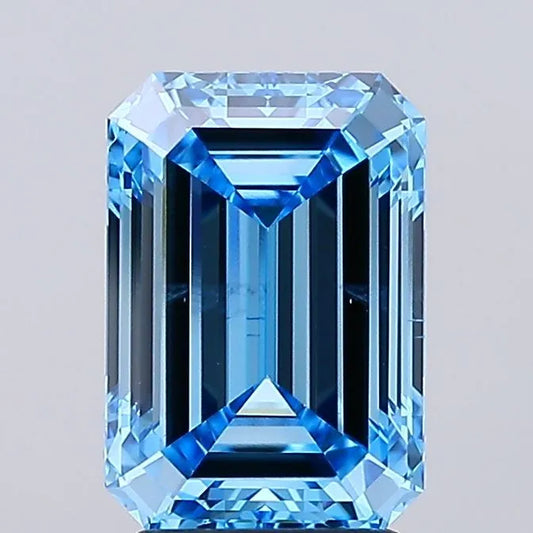 3.00ct Emerald Lab Grown Diamond (Colour Fancy Vivid Blue, Clarity SI2, IGI Certified)
