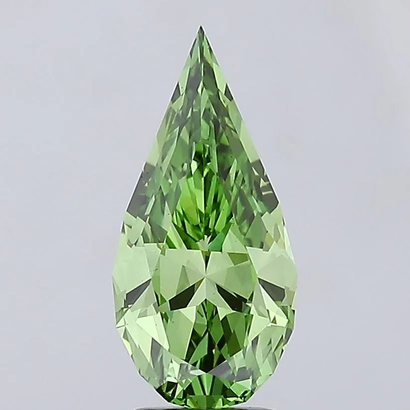 3.27ct Pear Lab Grown Diamond (Colour Fancy Vivid Green, Clarity VS1, IGI Certified)