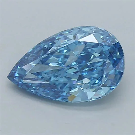 2.59ct Pear Lab Grown Diamond (Colour Fancy Vivid Blue, Clarity VS1, IGI Certified)