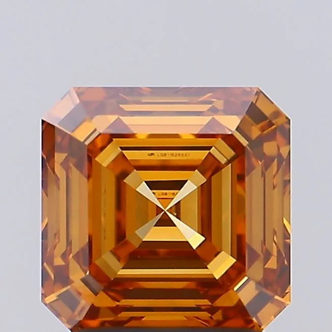 2.00ct Asscher Lab Grown Diamond (Colour Fancy Light Orangey Brown, Clarity VVS2, IGI Certified)