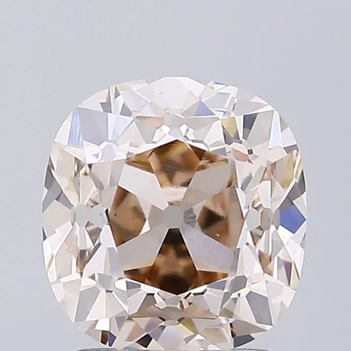 2.00ct Cushion Lab Grown Diamond (Colour Very Light Brown, Clarity VS1, IGI Certified)