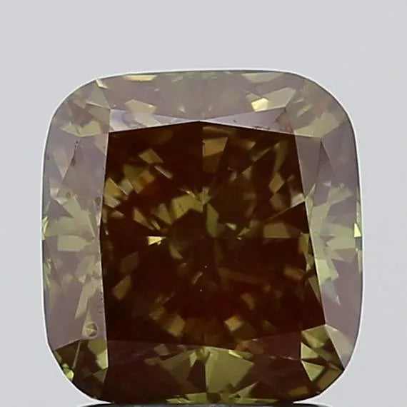 2.00ct Cushion modified Lab Grown Diamond (Colour Fancy Deep Green, Clarity VS2, IGI Certified)