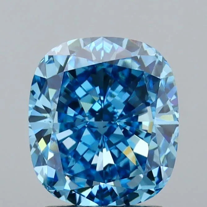 2.00ct Cushion modified Lab Grown Diamond (Colour Fancy Vivid Blue, Clarity VS1, IGI Certified)