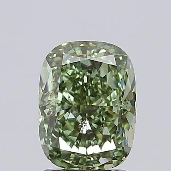2.00ct Cushion modified Lab Grown Diamond (Colour Fancy Vivid Green, Clarity SI1, IGI Certified)