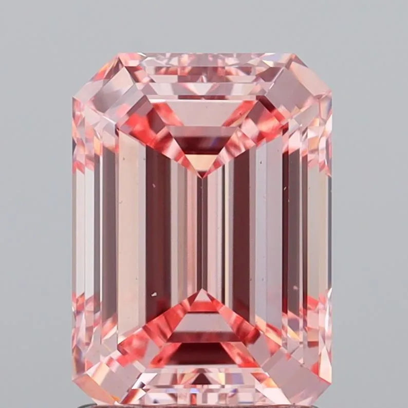 2.00ct Emerald Lab Grown Diamond (Colour Fancy Intense Pink, Clarity VS1, IGI Certified)