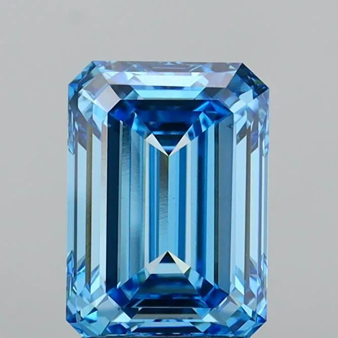 2.00ct Emerald Lab Grown Diamond (Colour Fancy Vivid Blue, Clarity VS1, IGI Certified)